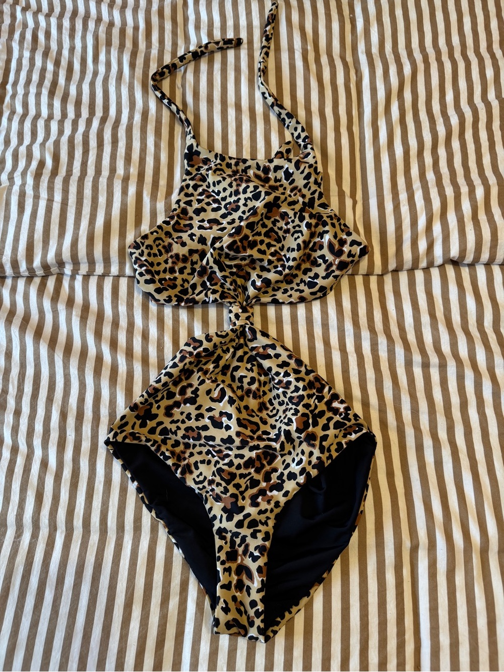 Mara Hoffman Cut Out Leopard Print One-Piece Swimsuit